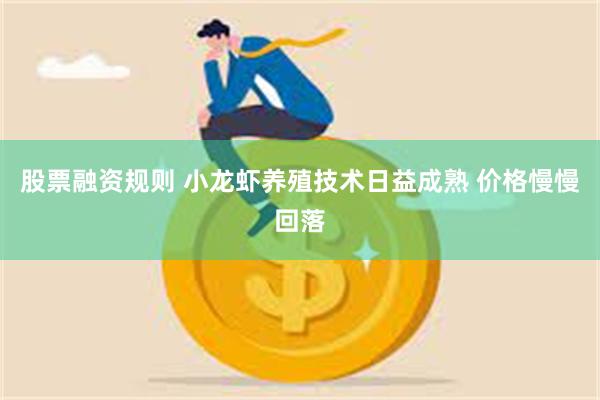 股票融资规则 小龙虾养殖技术日益成熟 价格慢慢回落