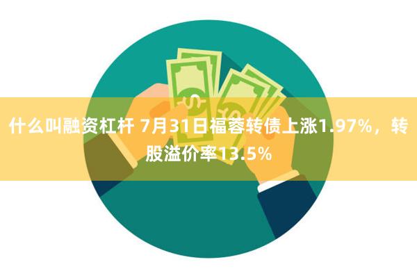 什么叫融资杠杆 7月31日福蓉转债上涨1.97%，转股溢价率13.5%