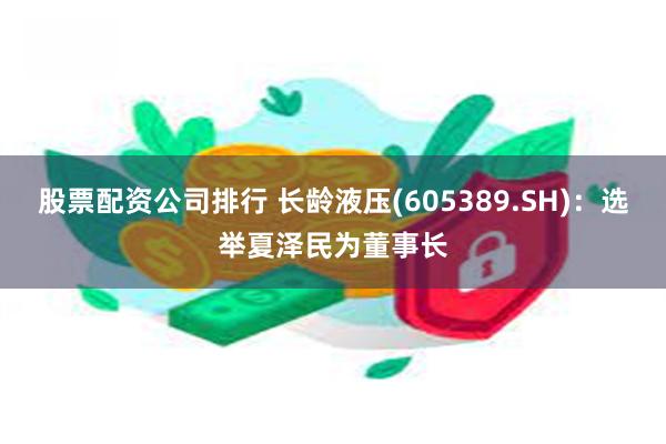 股票配资公司排行 长龄液压(605389.SH)：选举夏泽民为董事长