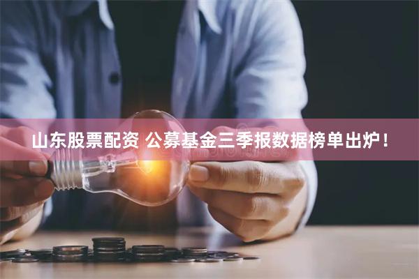 山东股票配资 公募基金三季报数据榜单出炉！